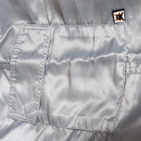 KIKWEAR Vintage 90's Space Invaders Cargo Rave Pants Size 36x31 Metallic Grey - Picture 8 of 14